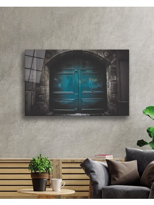 Miray Life Turkuaz  Demir  Kapı Cam Tablo