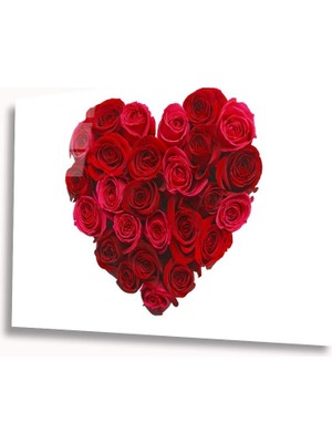 Miray Life Güllerden Kalp Cam Tablo