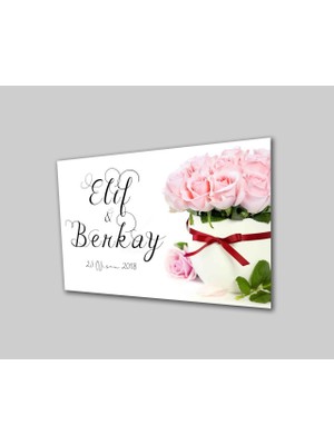 Miray Life Düğün Nişan Tarih Cam Tablo