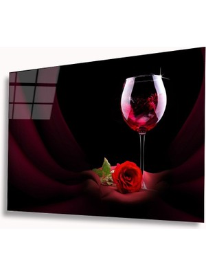 Miray Life Kadeh ve Gül Cam Tablo