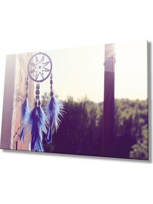 Miray Life Makrome Örgü Desenli Mor Renk Detaylı  Bohem Tarzı Tablo