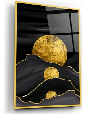 Miray Life Soyut Gold Cam Tablo