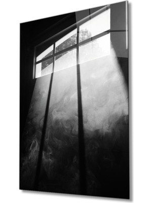 Miray Life Siyah Beyaz Pencere Cam  Tablo Window Picture Painting