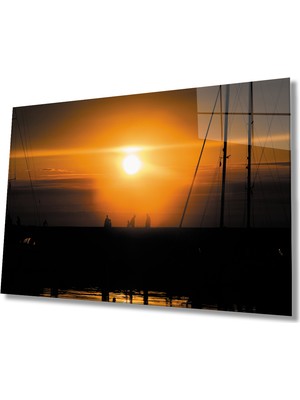 Miray Life Gün Batımı Cam Tablo   Sunset Table