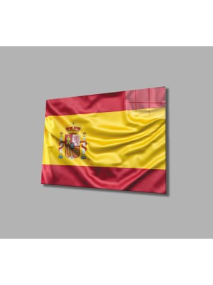 Miray Life Ispanya Bayrağı Cam Tablo Spain Flag