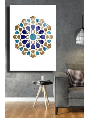 Miray Life Beyaz Selçuklu Cam Tablo,motif Duvar Dekorasyonu