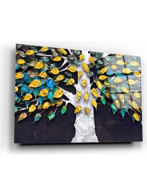 Miray Life Gold Ağaç Cam Tablo