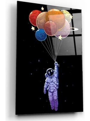 Miray Life Balon Gezegenler Cam Tablo