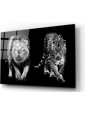 Miray Life Aslan ve Leopar Cam Tablo