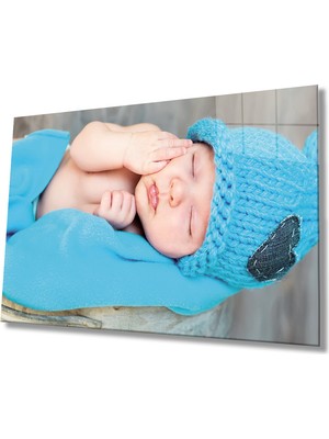 Miray Life Mavi Şapkalı Bebek Cam Tablo