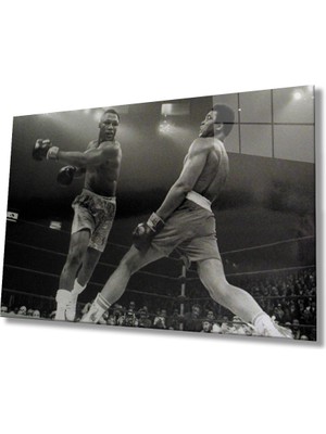Miray Life Siyah Beyaz Insan Fotoğrafları  Muhammet  Ali Cam Tablo  Muhammet Ali