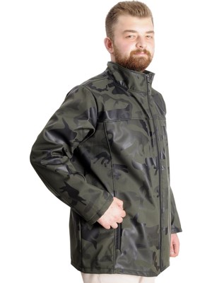 ModeXL  Büyük Beden Erkek Mont Waterproof Softshell 23232 Haki