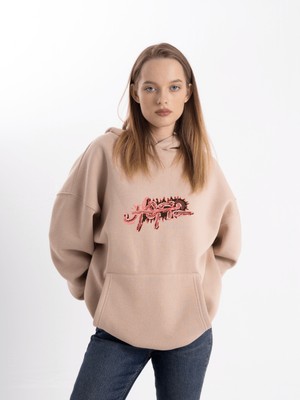 Pull The Hood Unisex Oversize Cactus Jk Utopia Kapşonlu Sweatshirt