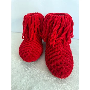 Merut Style El Örgüsü Kadife Ip Püsküllü Ev Botu Panduf