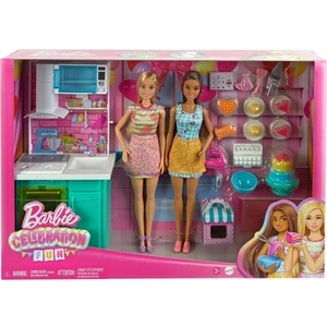 HJY94 Barbie Brooklyn ve Malibu Pasta Yapıyor Oyun Seti