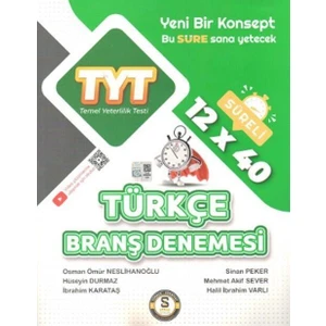 Süre Yayıncılık TYT Türkçe 12 x 40 Branş Denemesi
