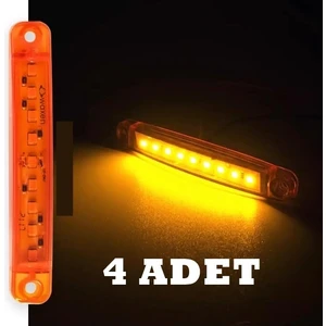 Le Moins Cher Sarı 9 Ledli Parmak Lamba 12V-24V 4 Adet