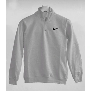 Bs Jeans Unisex Nike Baskılı Yarım Fermuarlı Sweatshirt-Eşofman Altı Set Kombin