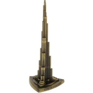 Dünyadan Hediyeler Vintage Metal Burj Khalifa Biblo Antik Bronz 22 cm Burç Halife