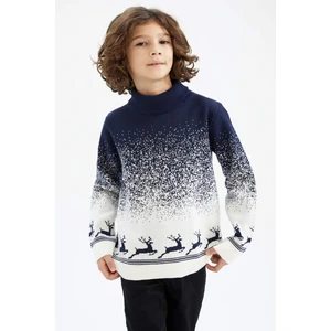 Erkek Çocuk Yılbaşı Temalı Balıkçı Yaka Kazak Y0677A623CW