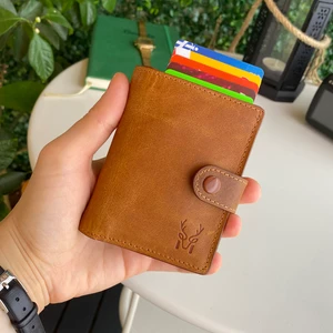 Orlando - Hakiki Deri Rfid Korumalı Mekanizmalı Taba Erkek Akıllı Kartlık Cüzdan