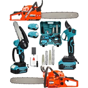 3'lü Set 7.9 Hp Benzinli Odun Ağaç Kesme Hızar Motoru 128VF Şarjlı Dal Budama Makası ve Testere 3set-Dyns3