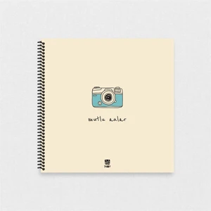 Tabby Design Mutlu Anlar Kamera Baskılı El Yapımı Fotoğraf Anı Defteri