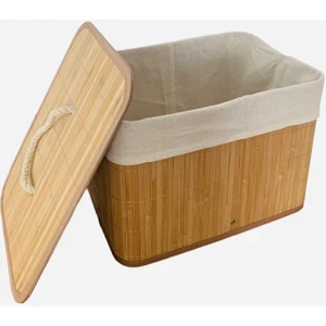 Çok Amaçlı Bambu Düzenleyici Kapaklı Sepet 35*25*25 cm (Ykt)