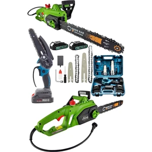 2'li Set 4800W Elektrikli Hızar Testere Ağaç Odun Kesme Testeresi 128VF Şarjlı Dal Budama