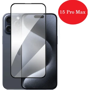 Apple iPhone 15 Pro Max 6D Tam Kaplama (Anti Statik) )Ekran Koruyucu Kırılmaz Cam