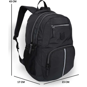 1303 Unisex Ortaokul ve Lise Sırt Çantası - NKT01303-SIYAH-TEK Ebat