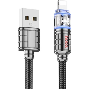 U122 Kristal Uç 2.4A USB To iPhone Lightning Hızlı Data ve Şarj Kablosu