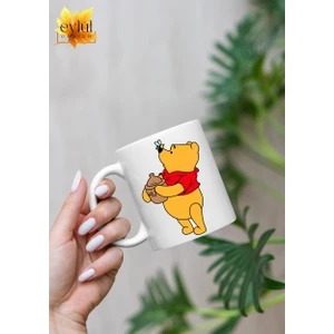 Eylül Design Winnie The Pooh Temalı Sevimli Eğlenceli Özel Tasarım Baskılı Kupa Bardak Hediye Bardak