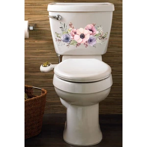 Echo Home Klozet Sticker Pembe Mor Güller Teamalı Banyo Sticker