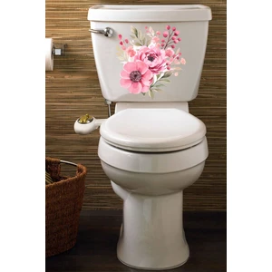 Echo Home Sulu Boya Pembe Çiçekler Klozet ve Banyo Sticker Seti