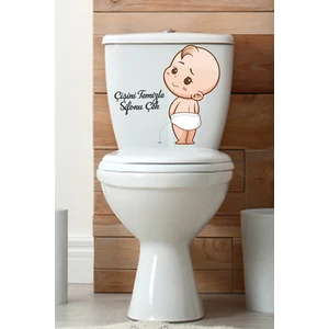 Echo Home Çişini Temizle Sifonu Çek Temalı Klozet Sticker Banyo Sticker