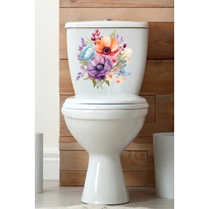 Echo Home Sulu Boya Soft Renkli Çüçekler Klozet Sticker Banyo Sticker