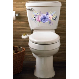 Echo Home Sulu Boya Mor Renkli Güller Klozet Sticker Banyo Sticker