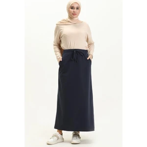 Beli Bağlamalı Cepli Spor Etek - 0152 - Lacivert