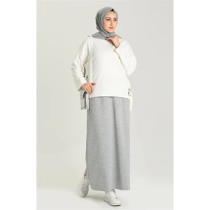 Beli Bağlamalı Cepli Spor Etek - 0152 - Gri