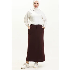 Beli Bağlamalı Cepli Spor Etek - 0152 - Mürdüm