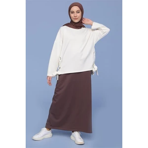 Beli Bağlamalı Cepli Spor Etek - 0152 - Kahverengi