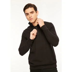 Fabrika Comfort Bato Yaka Düz Siyah Erkek Sweatshırt FC3WM-SWT325