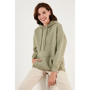 Regular Fit Pamuklu Kapüşonlu Yaka Şardonlu Kışlık Sweat Bayan SWEAT 5863854