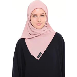 Kadın Medine Ipeği Eşarp Lüks Başörtüsü - Koyu Pembe