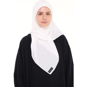 Kadın Medine Ipeği Eşarp Lüks Başörtüsü - Ekru
