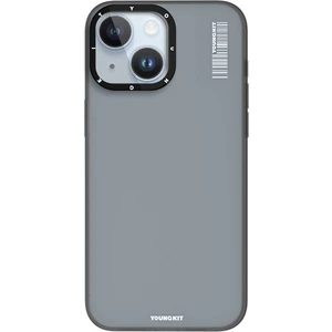 iPhone 15 Uyumlu Kılıf Buzlu Mat Tasarım Youngkit Hidden Sand Serisi Kapak Gri