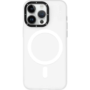 iPhone 15 Pro Uyumlu Kılıf Magsafe Şarj Özellikli Youngkit Hidden Sand Serisi Kapak Beyaz