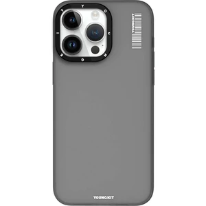 iPhone 15 Pro Max Uyumlu Kılıf Buzlu Mat Tasarım Youngkit Hidden Sand Serisi Kapak Gri