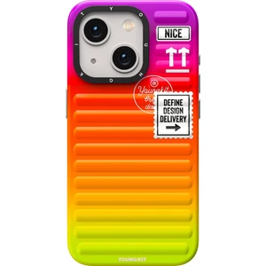 iPhone 15 Uyumlu Kılıf Youngkit The Secret Color Serisi Kapak Turuncu